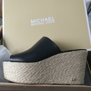 Michael Kors Black Wedge Sandals